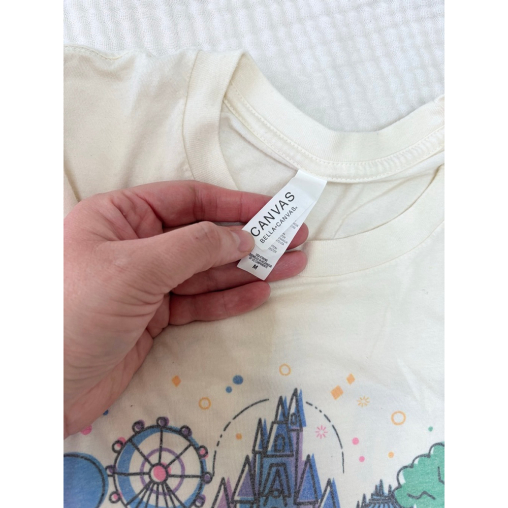 Women's Bella Canvas Beige Multicolor Graphic Tee M Happy Place - Picture 3 of 8
